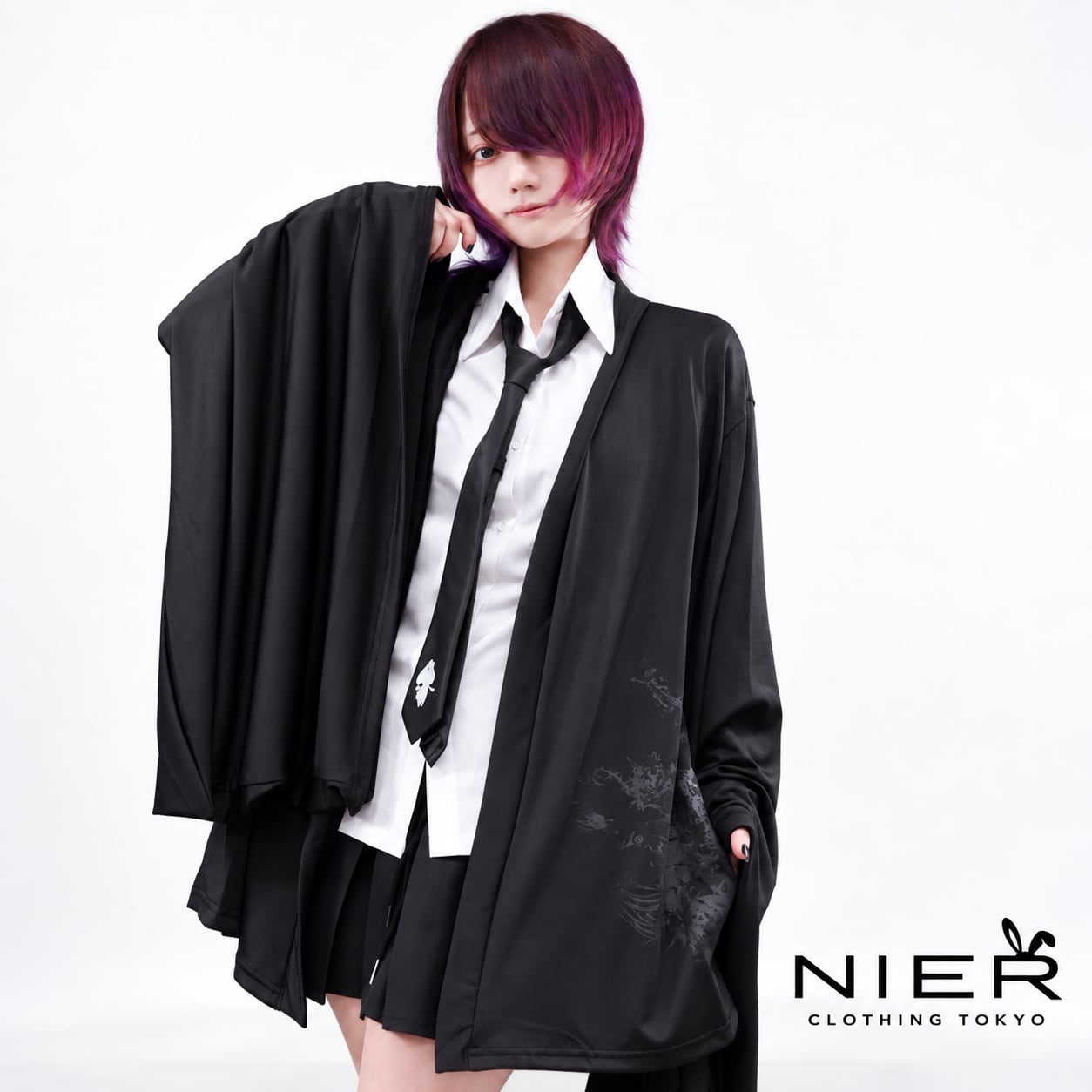軽量着物風袖BLACK OUTER【彼岸花】. | NIER CLOTHING