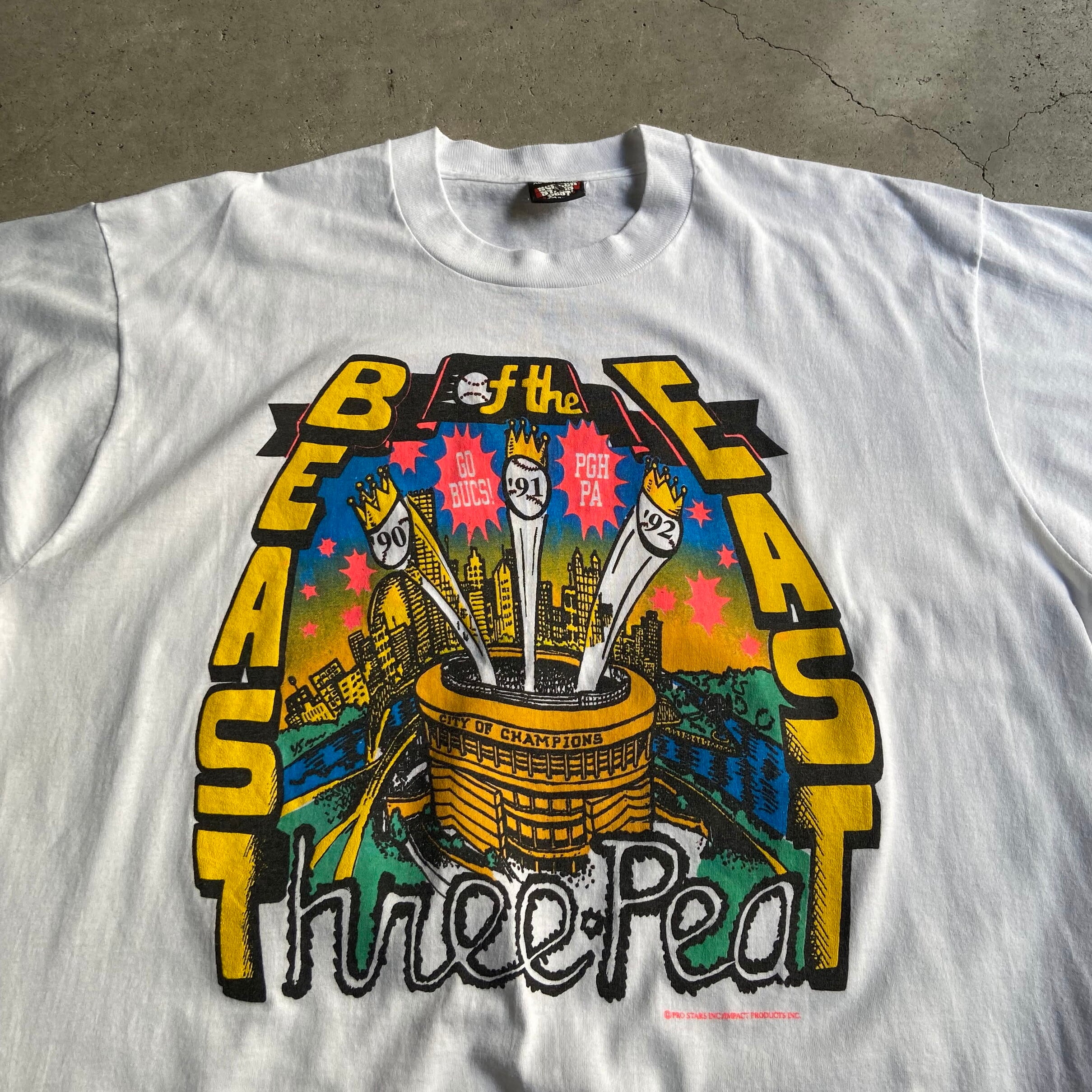 90年代 USA製 BEAST EAST ベースボール プリントTシャツ メンズ