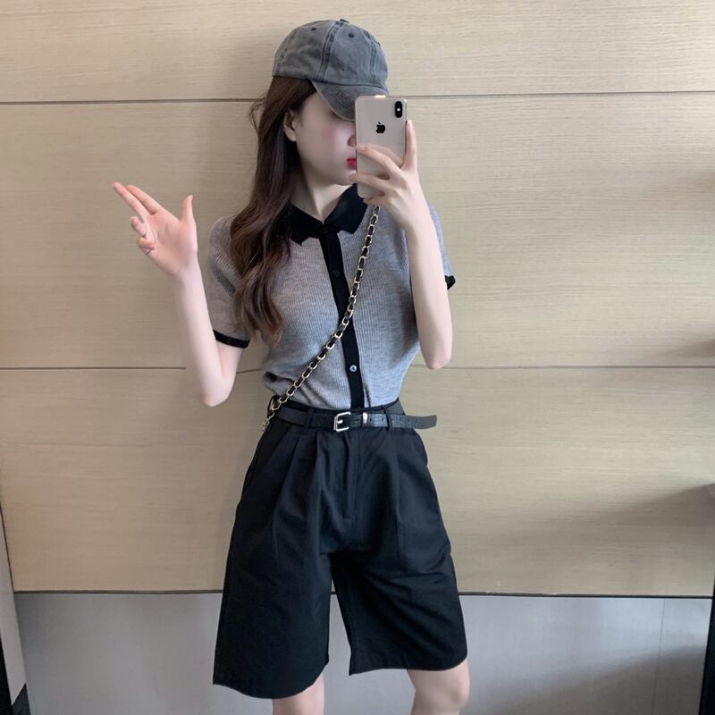 サマー薄手セーター ハイウェストパンツ レディース 夏物 シルク YY-ファッション19937274231