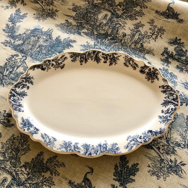 Toile de Jouy トワルドジュイ　ブルーオーバルプレート