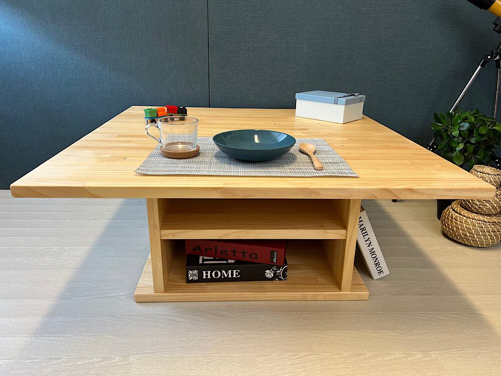 送料無料】 ローテーブル 6角形 90cm 2分割 パイン ねじ込み脚 | 栄町工房