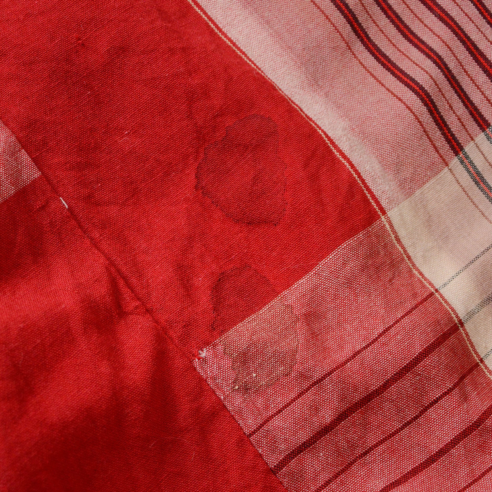 古布 木綿 布団皮 リメイク素材 格子模様 ジャパンヴィンテージ 昭和