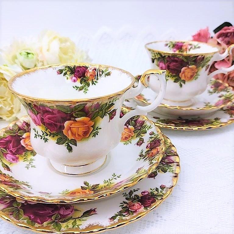 ROYAL ALBERT - Old Country Roses】コーヒーカップ＆ソーサ 2客セット-