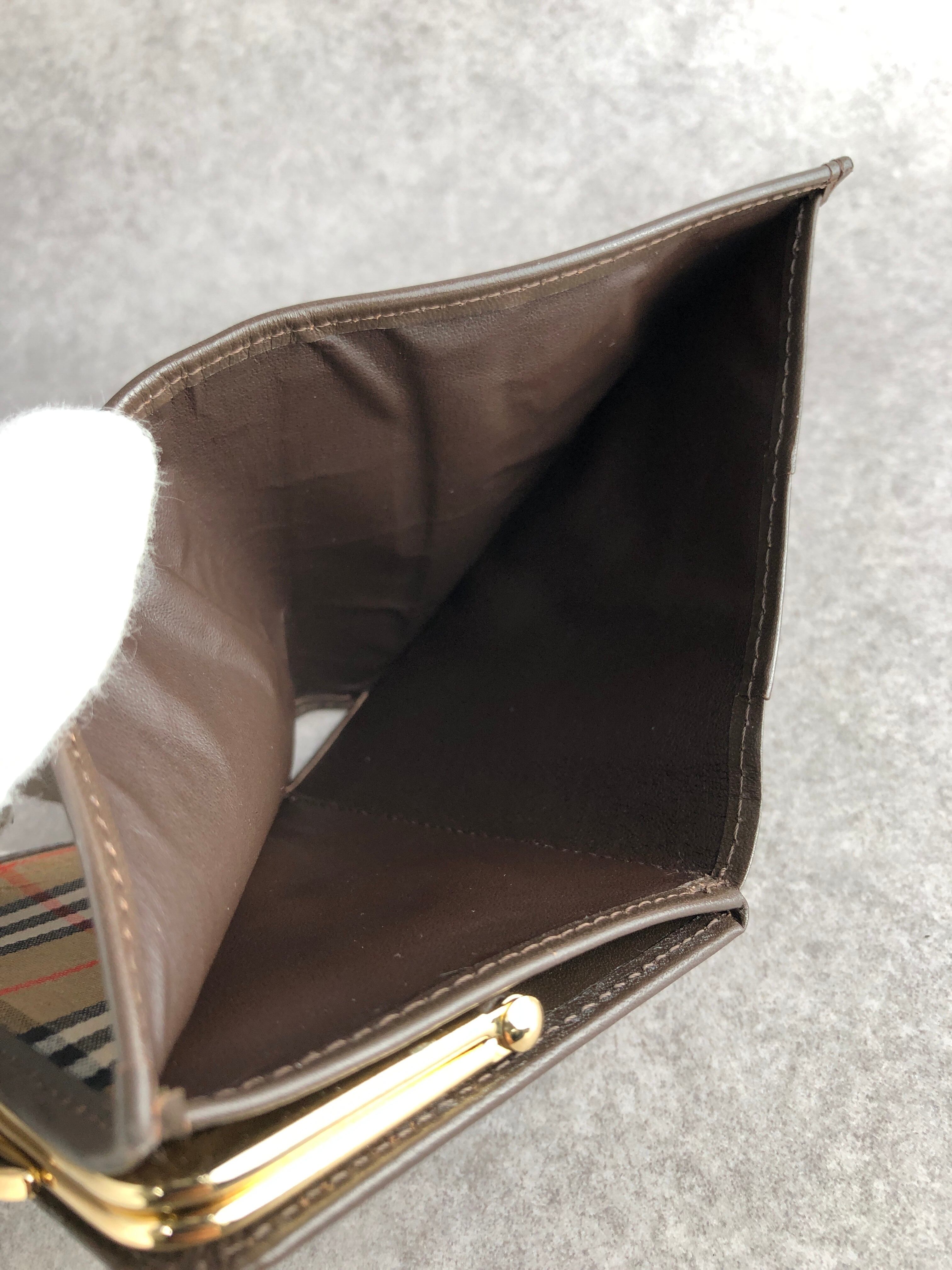 BURBERRY バーバリー ノバチェック 財布 ブラウン ロゴ キャンバス 2