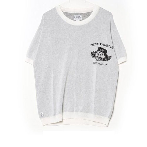 gym master ＜ホワイト(01)＞ ジムマスター ジャガードニットSMILE PARADICE TEE G321782 メンズ レディース 半袖 Tシャツ ニット