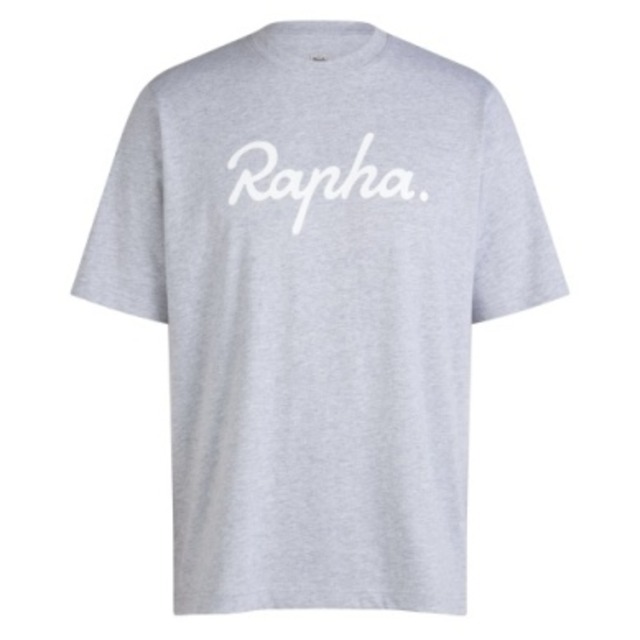 RAPHA COTTON T-SHIRT - LARGE LOGO GREY/WHITE