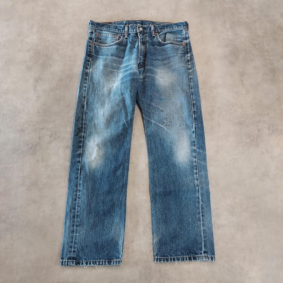 リーバイス505 Levis W36 ブルーデニム 青 古着 鬼ヒゲ 21190