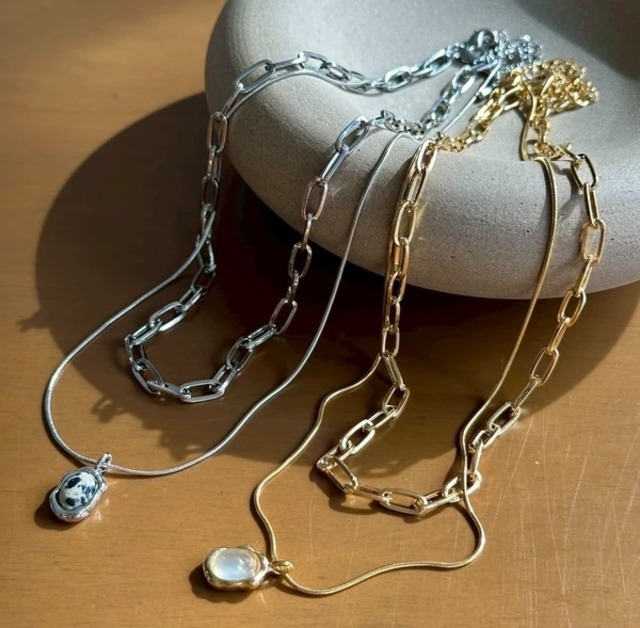 3way layerstonenecklace(2本セット)