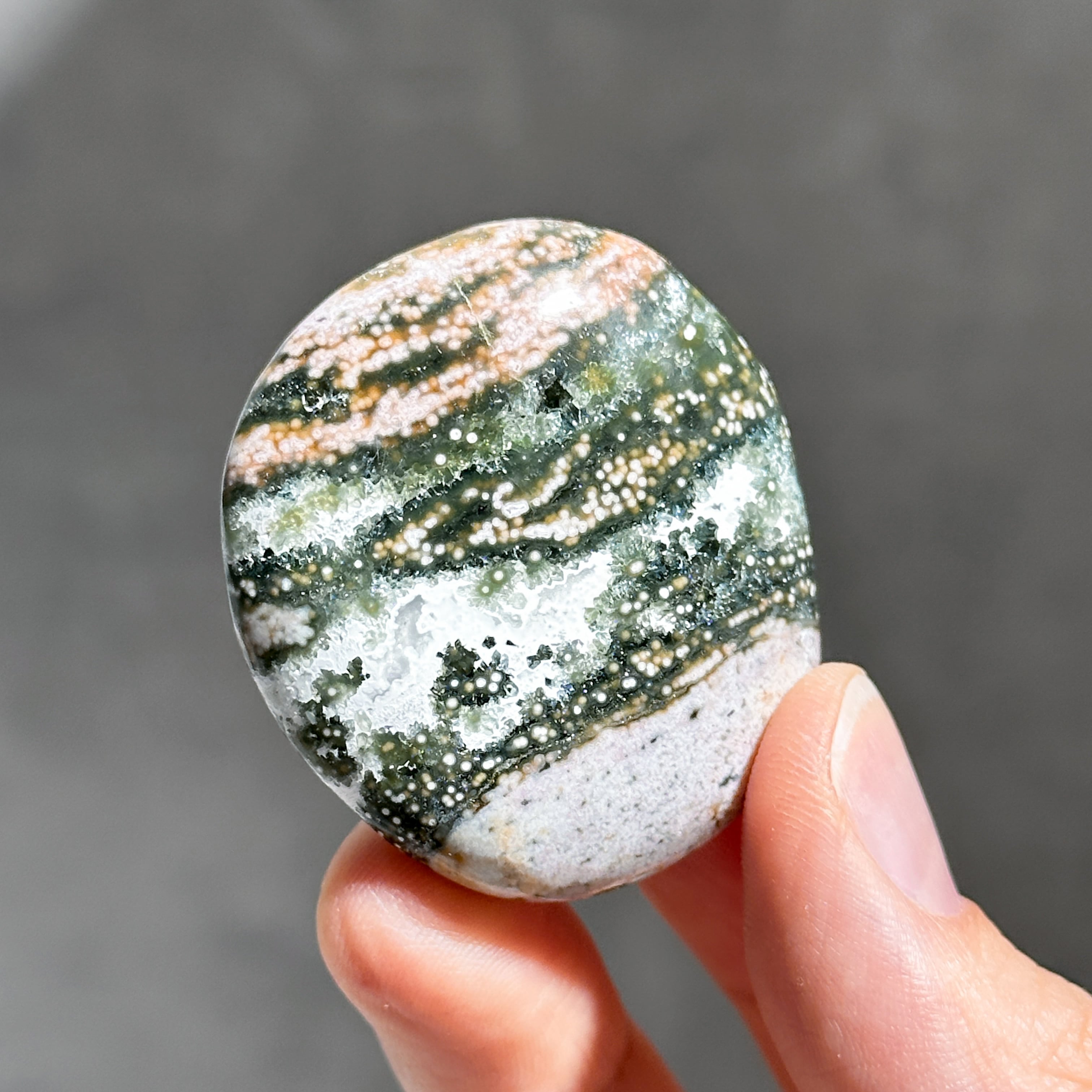 オーシャンジャスパー パームストーン41◇ Ocean Jasper ◇天然石