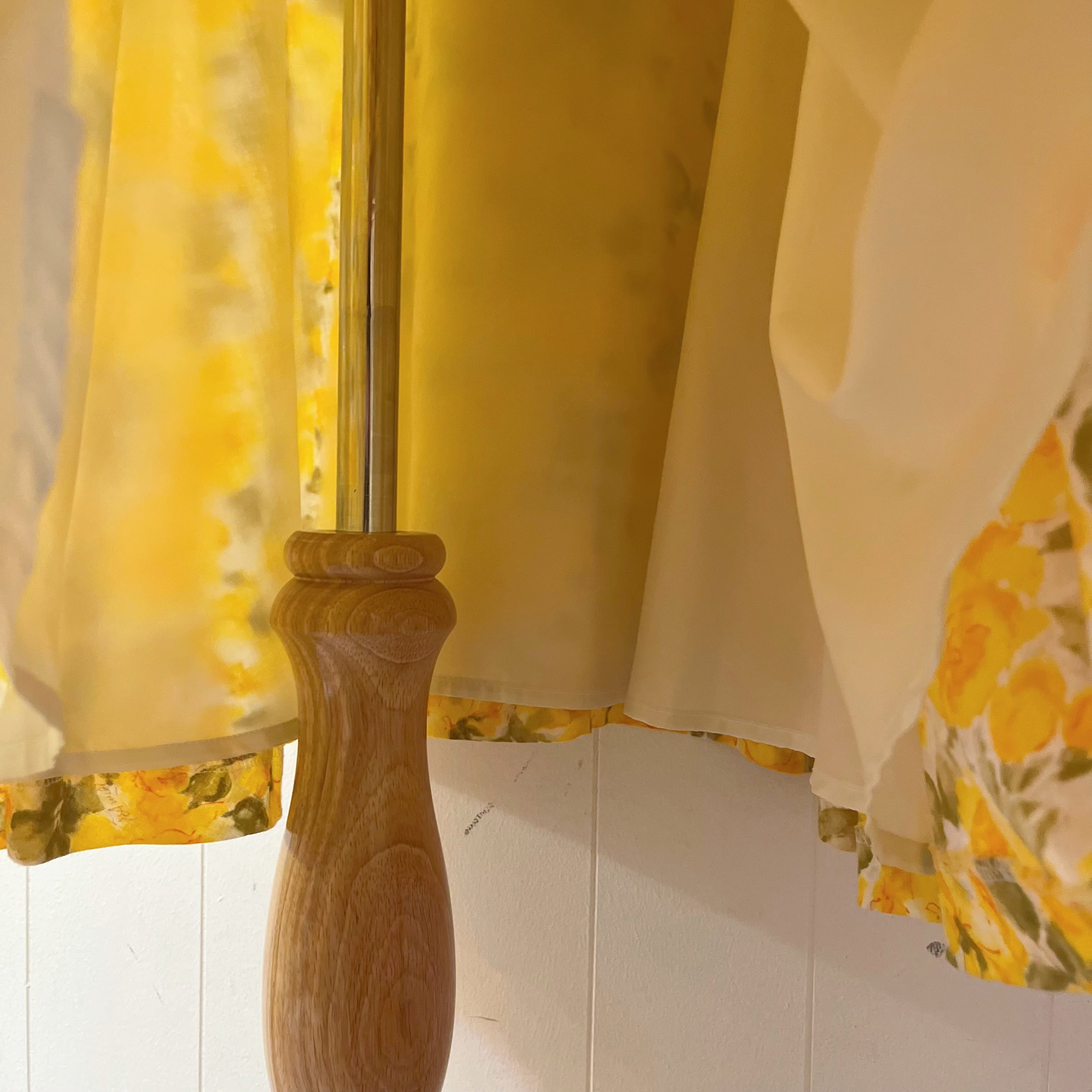 yellow rose white button one-piece
