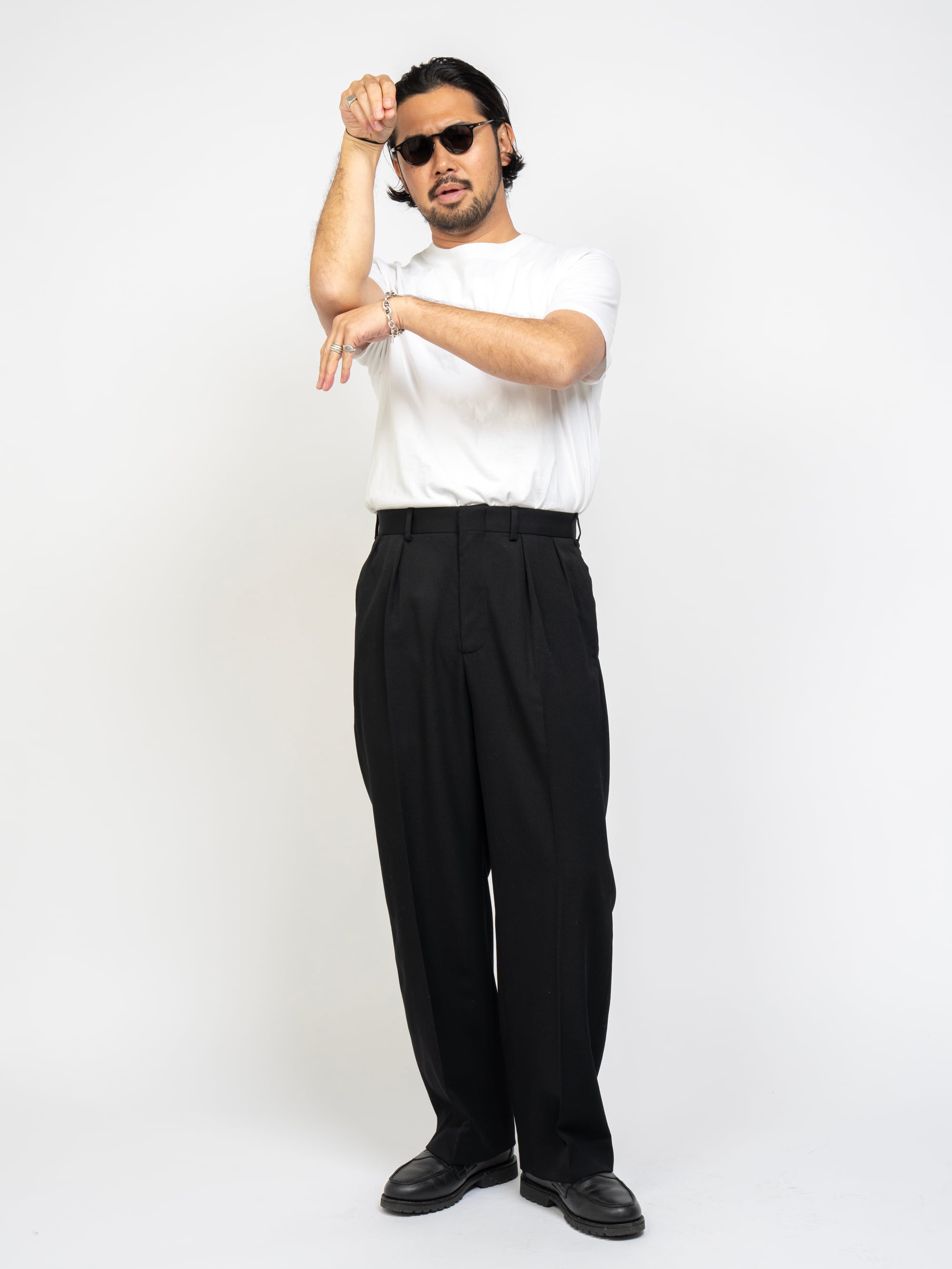 KAJA TWO TUCKS WIDE TROUSERS | KAJA