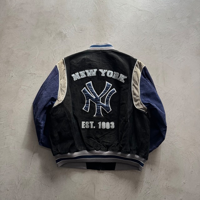 -MLB NEW YORK YANKEES-  Suede Leather Varsity Jacket