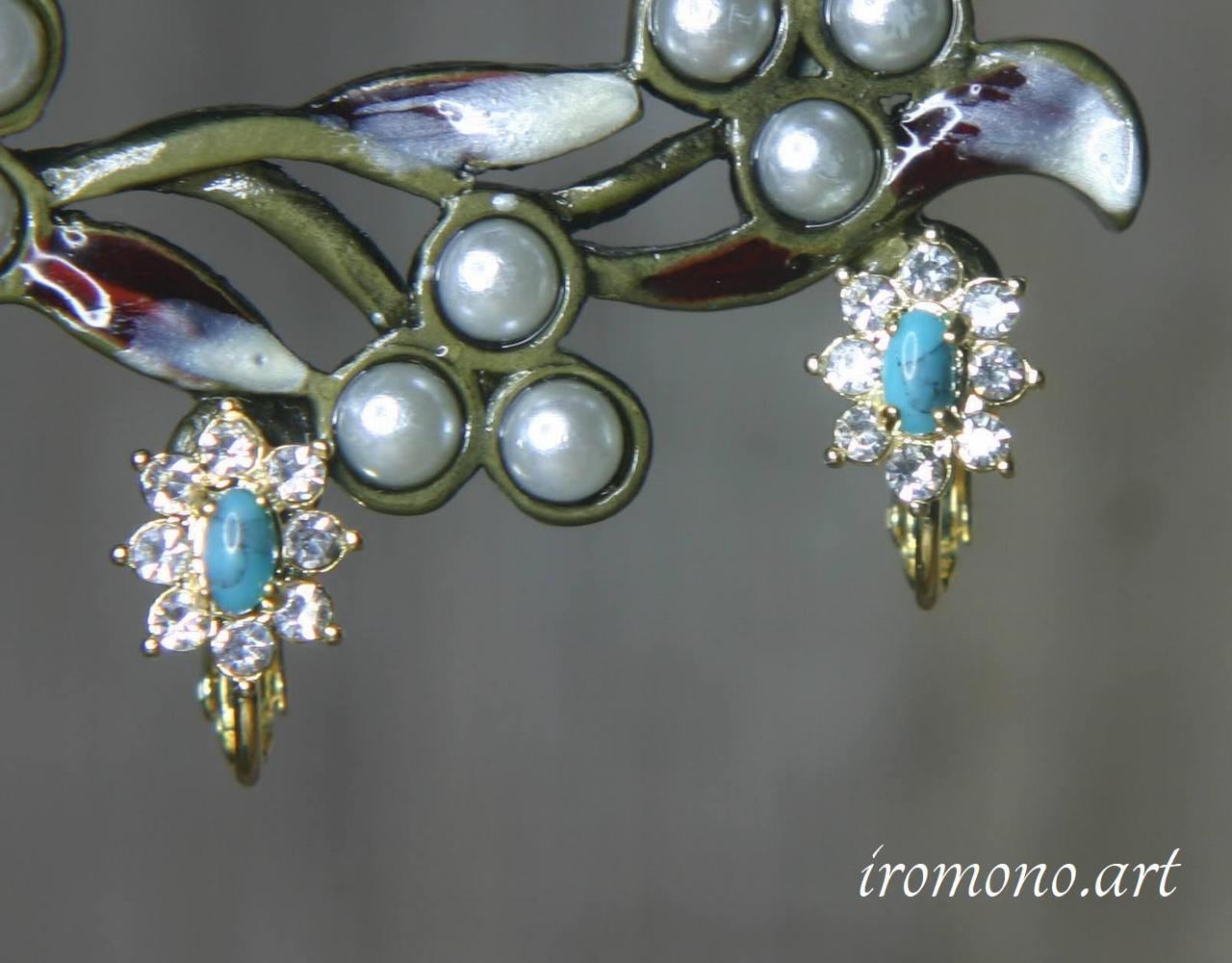 【12月誕生石】エレガント イヤリング~トルコ石~