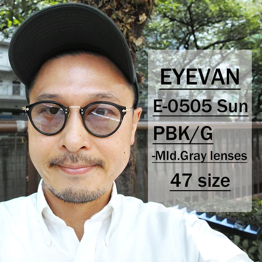 EYEVAN / E Sun / PBKG   Mid.Gray ピアノブラック/ゴールド