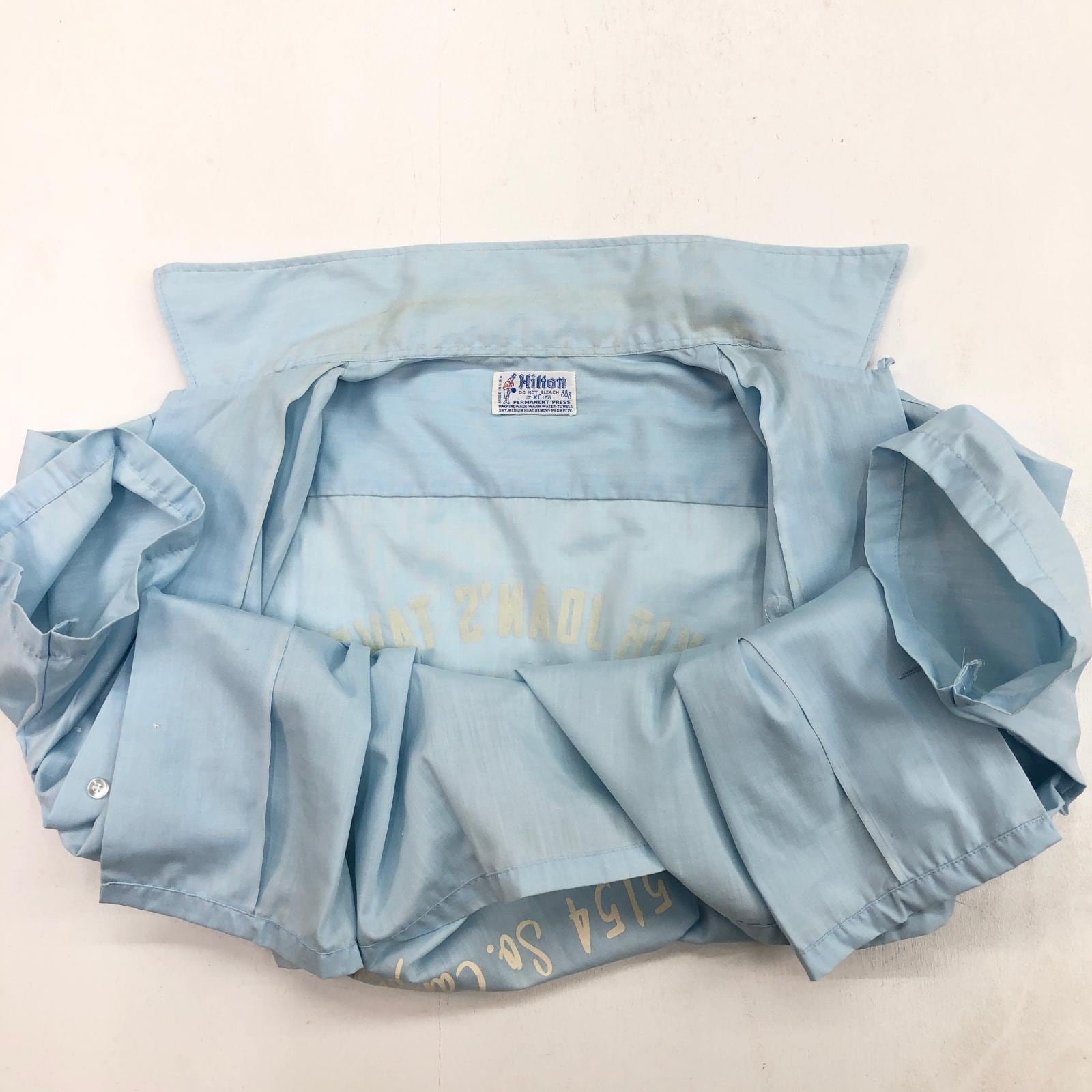 HILTON ヒルトン 70年代 USA製 PERMANENT PRESSタグ 胸刺繍 プリント