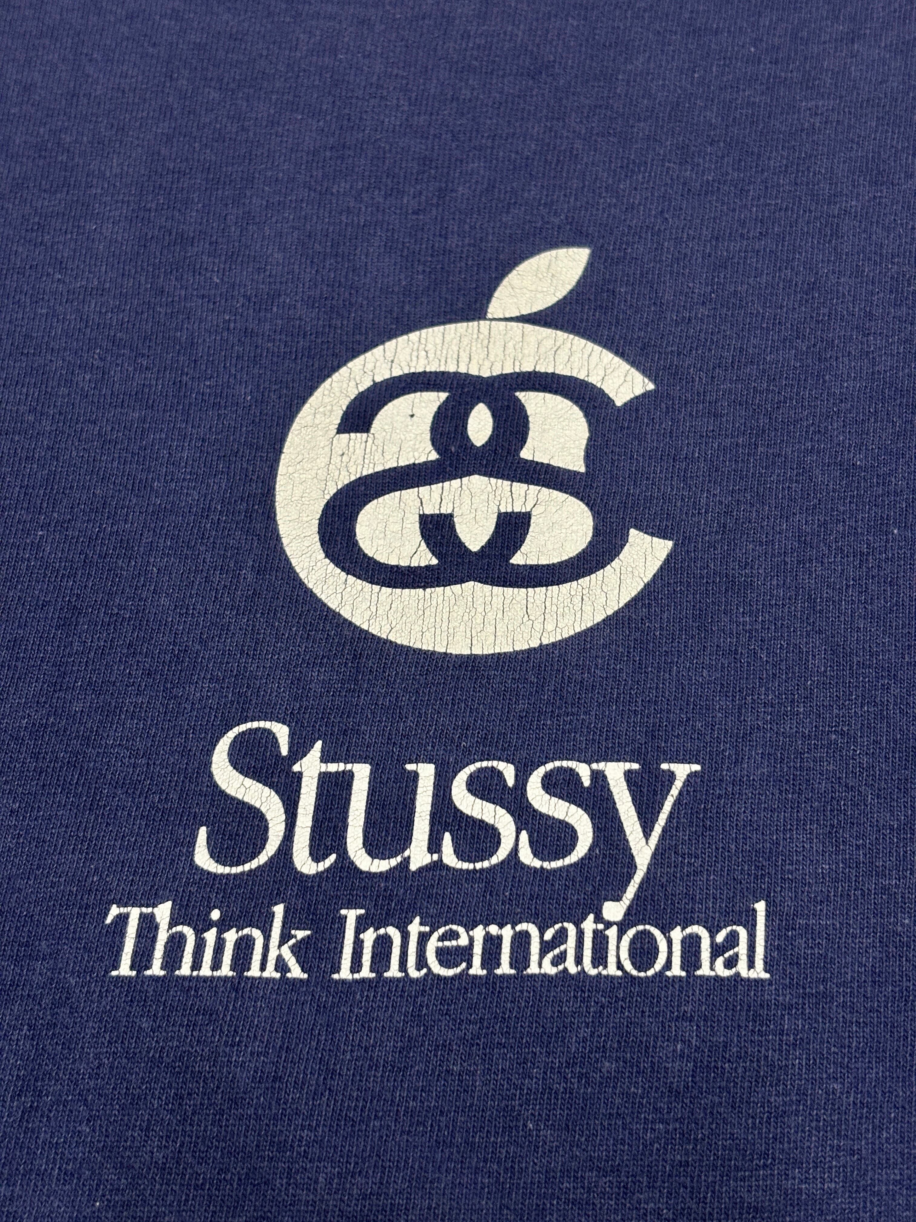 00s OLD STUSSY/Apple Parody Tee/USA製/銀タグ/M/アップルパロディ
