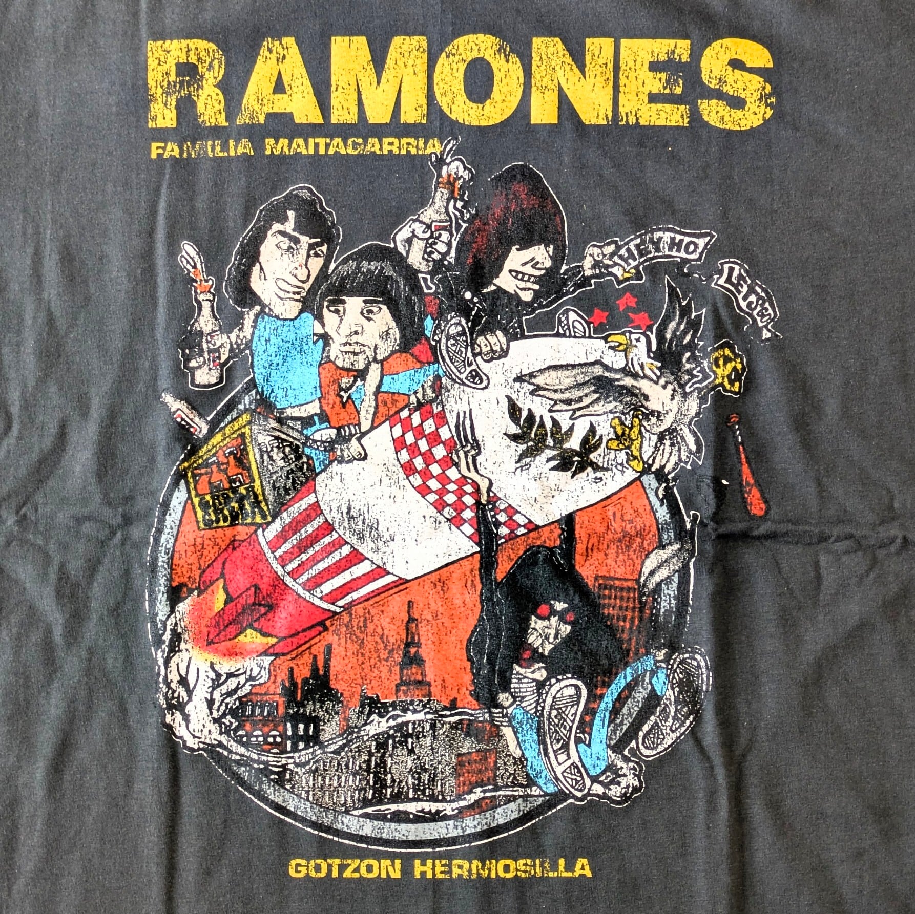 【 Ramones（ラモーンズ）】 『 Gotzon Hermosilla 』 Tシャツ / ビンテージ加工 / バンドTシャツ 〚アメリカン雑貨 アメトイ〛