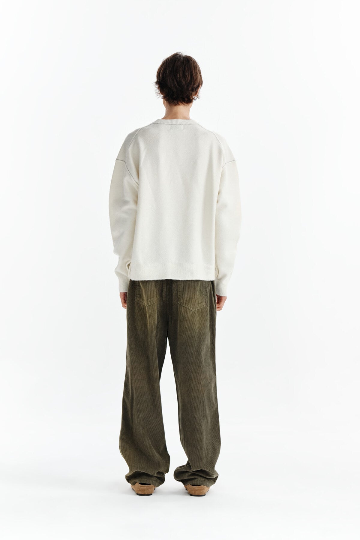 Matin Kim] COLOR LINE POINT LOGO KNIT PULLOVER IN IVORY 正規品