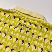 Jack Bunny!! ジャックバニー パーリーゲイツ バード柄 総柄 半袖 ポロシャツ 0 /レディース/ゴルフ/スポーツ/イエロー系