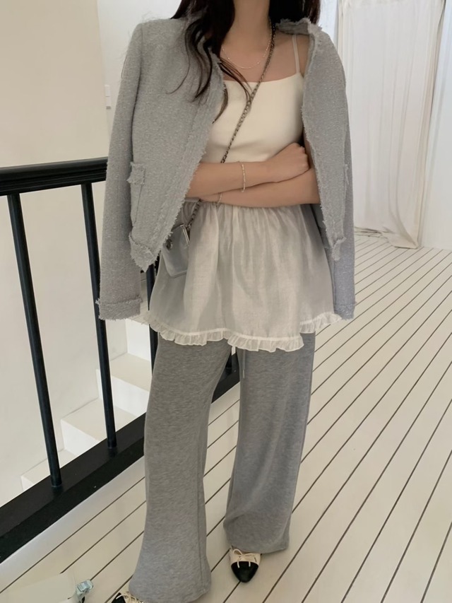 (即納) pretty young thing / Step Chu banding button pants 　