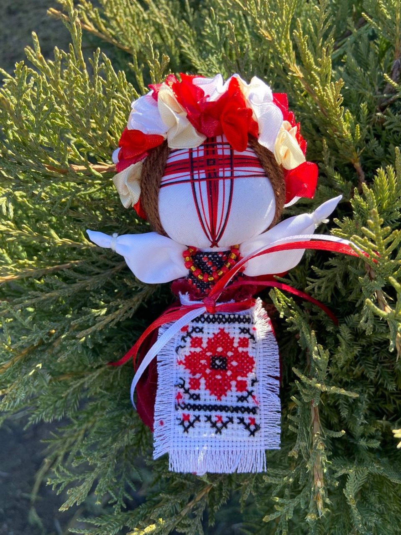 UA.Designer手作りモタンカ 14cm（ウクライナの御守り）スタンド付き - 4