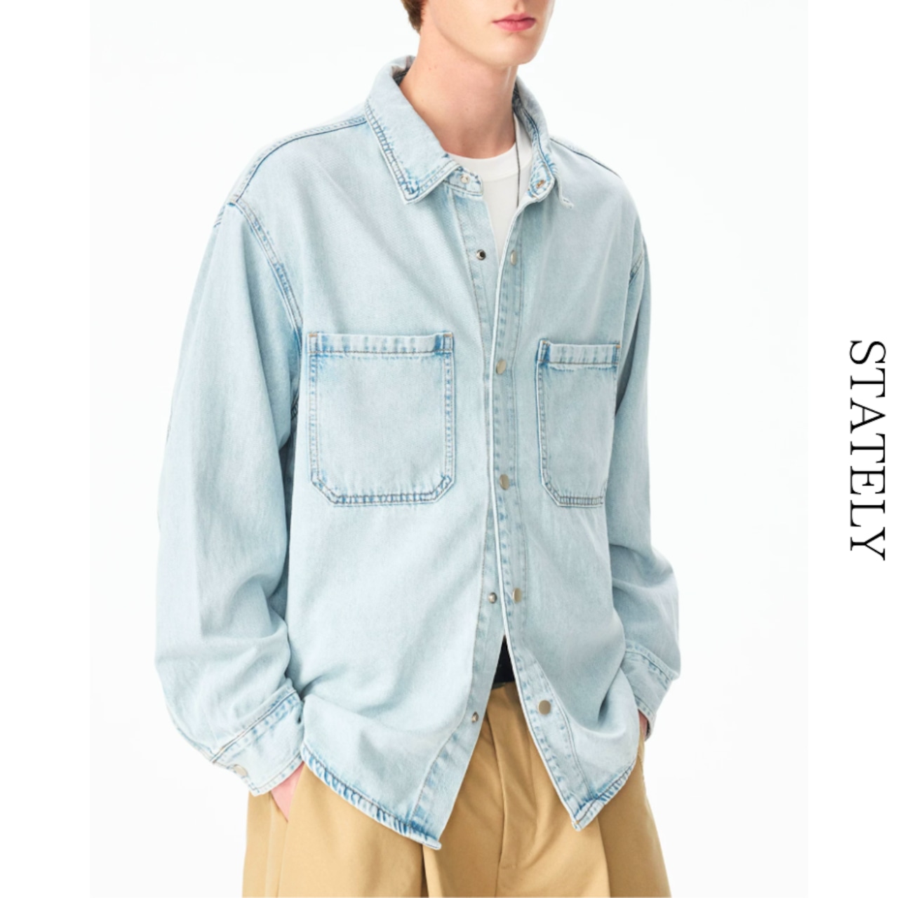 Ice Denim ライトウォッシュシャツ_T43・画像7