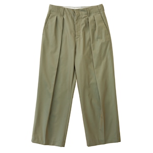 GABARDINE DOUBLE TUCK PANTS / ギャバジンダブルタックパンツ (KHAKI)