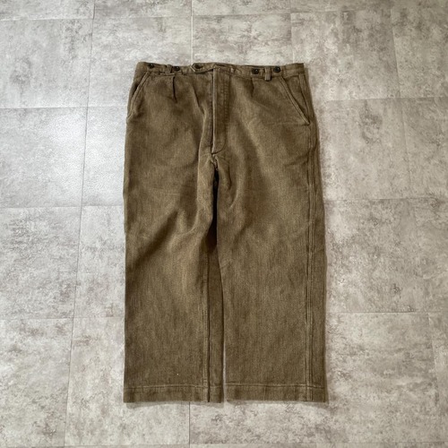 50-60s Le Meilleur コットンピケ ブラウン パンツ W39
