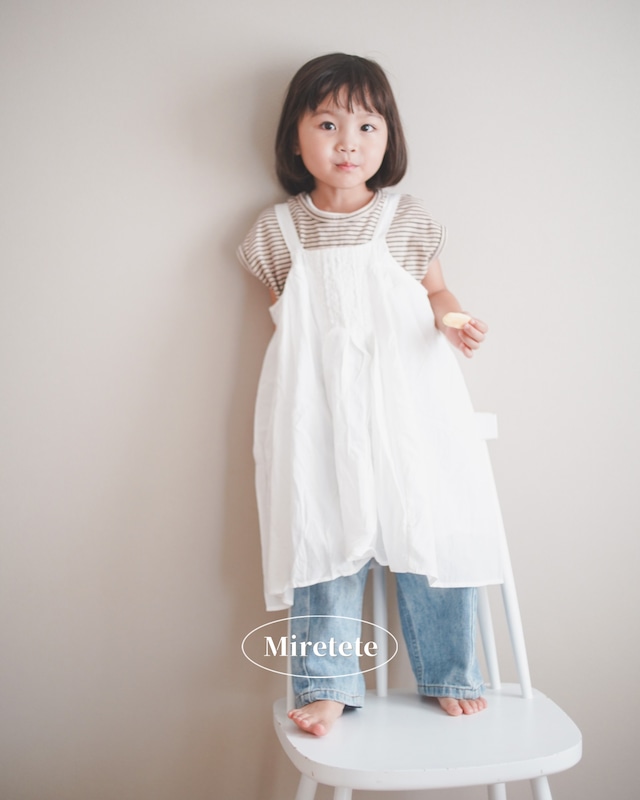 【取寄】レイヤードコーデに大活躍!Aライン白キャミソールワンピース