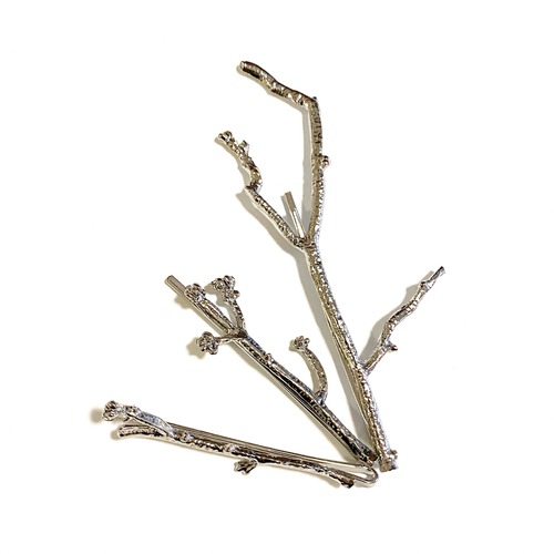 Large Branch 3pins set - 枝モチーフピン 3本セット - / Platinum silver