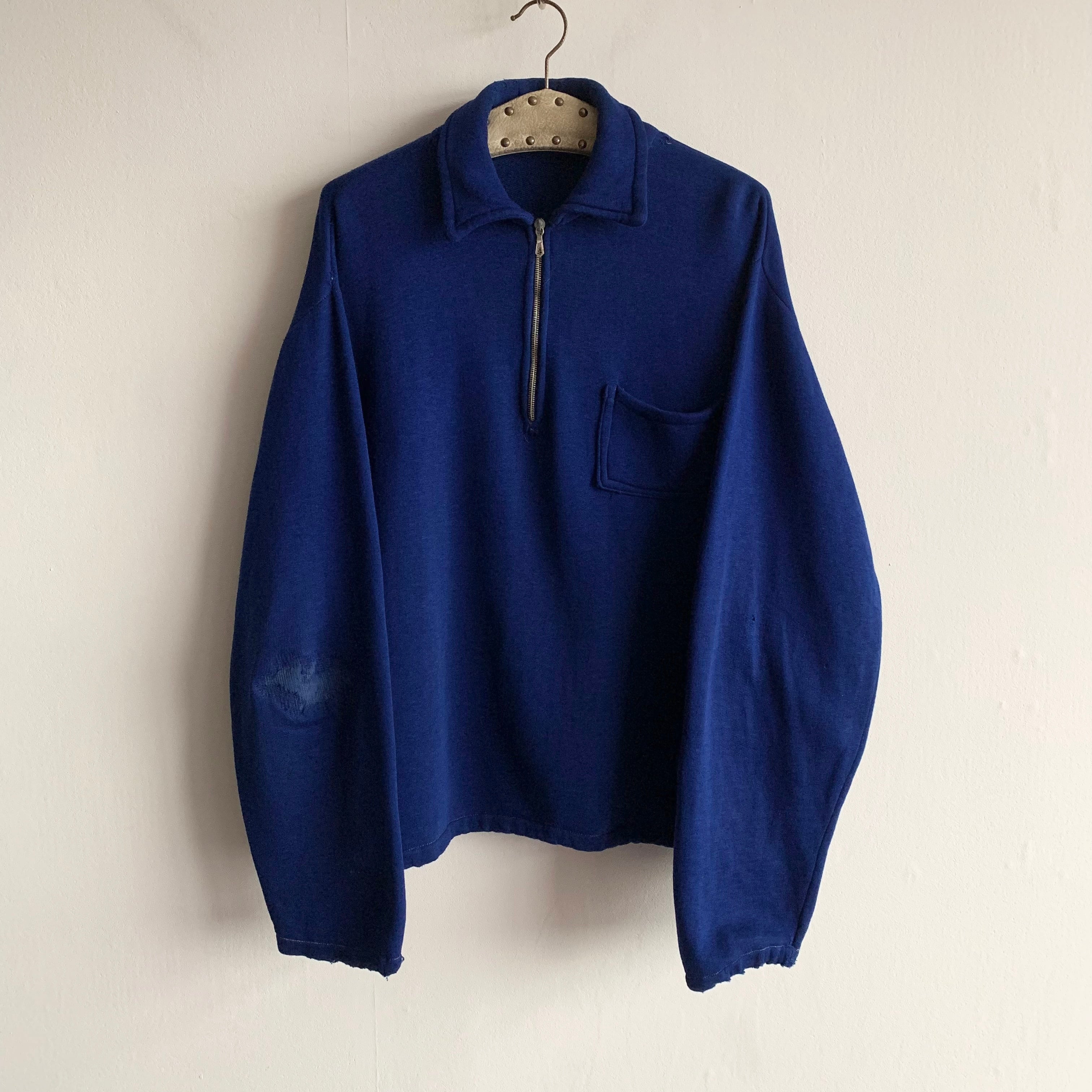 0069 / 1960's royal blue zip sweat ロイヤルブルー ハーフ 0069 / 1960's royal blue zip sweat ロイヤルブルー ハーフ