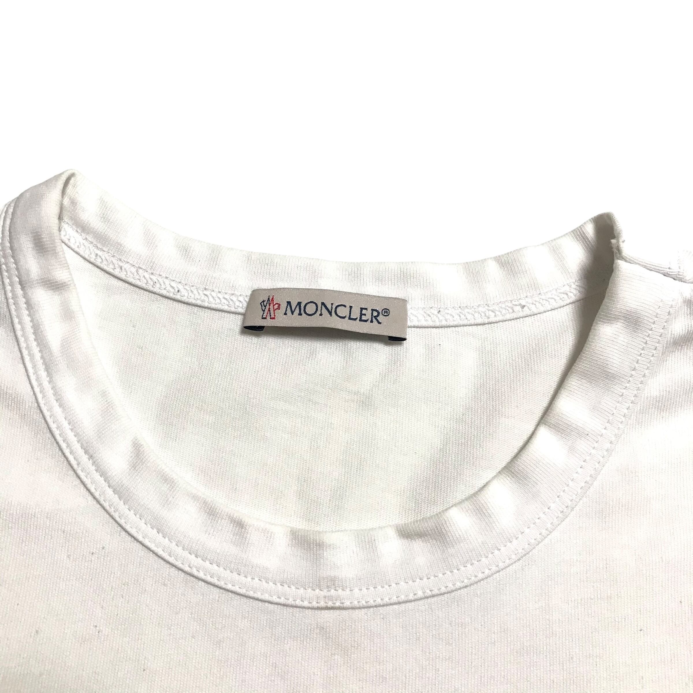 ⚫︎MONCLER モンクレール トップス Tシャツ 半袖 ホワイト ⚫︎MONCLER モンクレール トップス Tシャツ 半袖 ホワイト