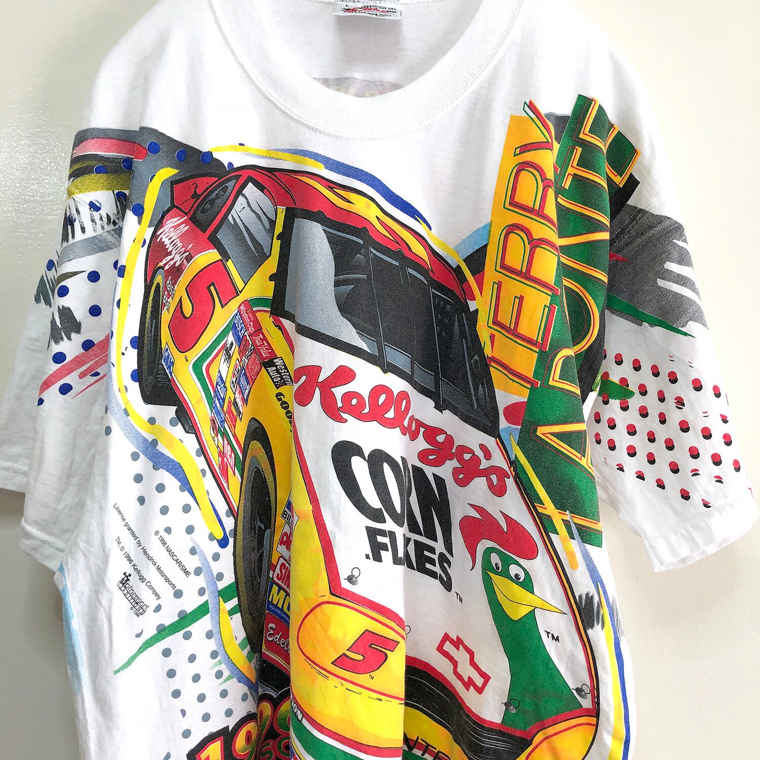 90S USA製 ヴィンテージ ナスカー テリーラボンテ ケロッグ コーンフレーク 1996 レーシング Tシャツ メンズL モンテカルロ NASCAR