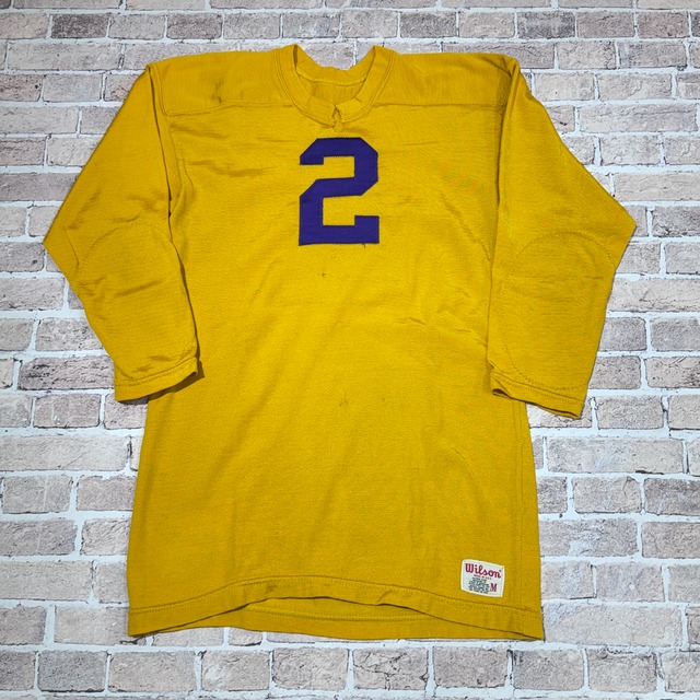 Ⓚ 1960S WILSON NYLON FOOTBALL TEE MUSTERD