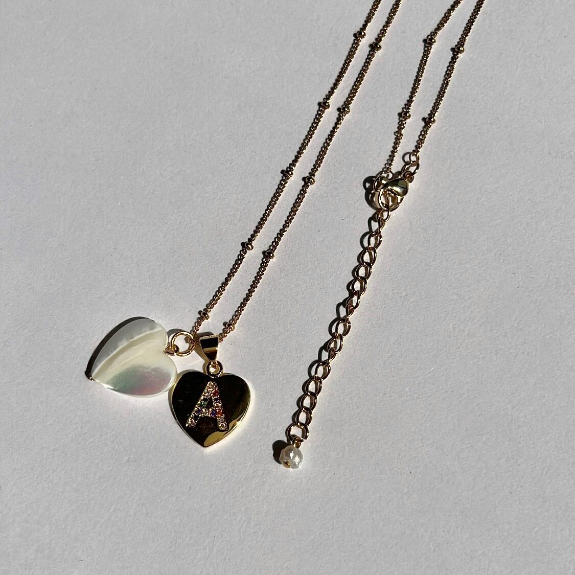 イニシャルA ハート型ネックレス イニシャル ハートネックレス［GSN106］ | Écllant