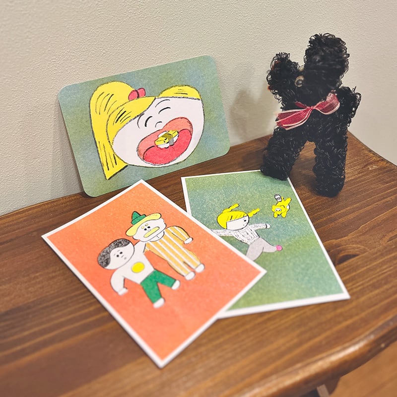 ニシワキタダシ ポストカード 3枚SET みどりとあかがめにつくセット