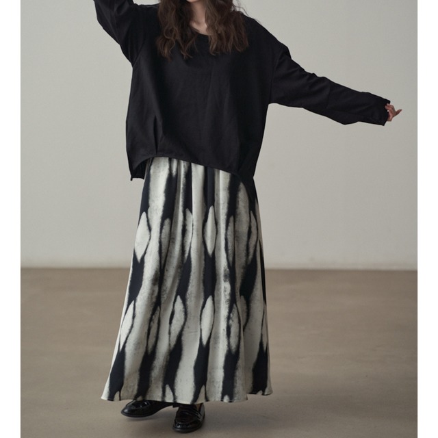 monotone a-line long skirt L0011