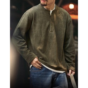 レイヤード風ヘンリーネックトップ 2カラー 11182