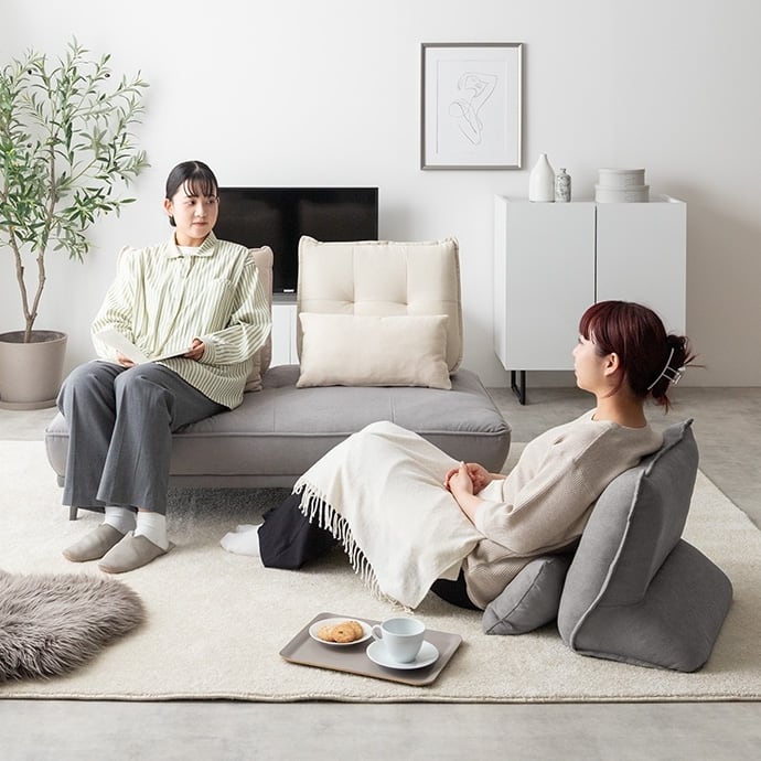 2点セット 2人掛けアイランドソファ+自立式背もたれクッション1個 | FIGARO