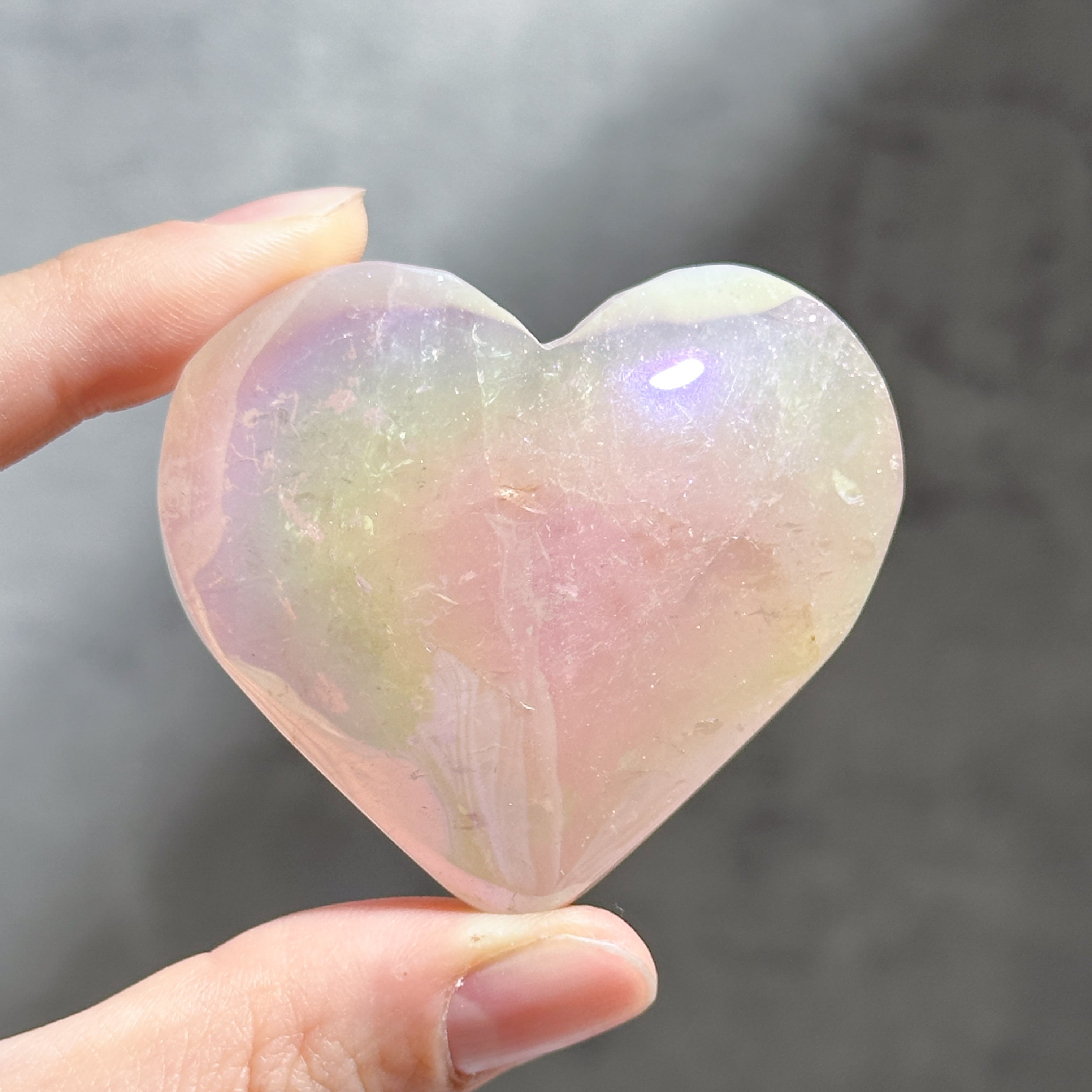 エンジェルオーラハートローズクォーツ 178g 天然石 パワーストーン エンジェルオーラローズクォーツ ハート83♡ Angel Aura Rose Quartz