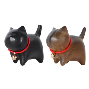 【新着特価】AAGWW 猫のおもちゃ 置物 玄関小物 DIY インテリア 木制招き猫 幸運 招き猫 誕生日プレゼント 檀猫(ロク檀+クロ檀-2個入り)