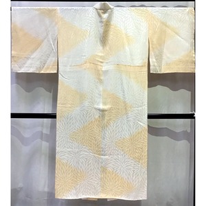 着物・襦袢・正絹・菊・ぼかし・白系地・No.200701-1085・梱包サイズ60