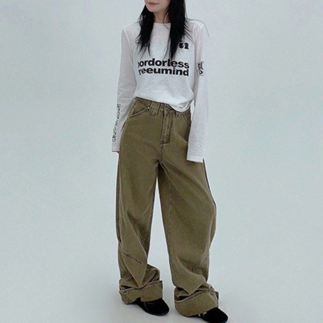 hem button design denim　ヘムボタンデザインデニム　J1557