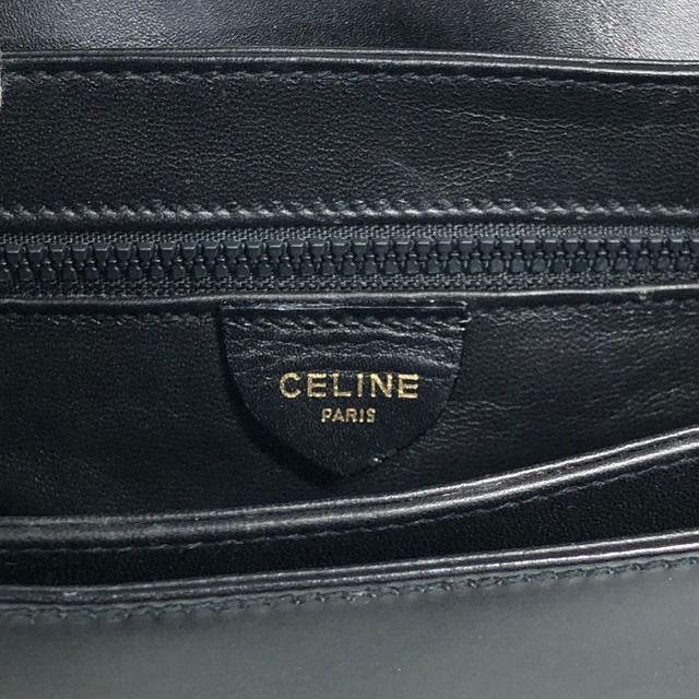 CELINE セリーヌ ショルダーバッグ ブラック トリオンフ レザー フラップ vintage ヴィンテージ オールド igefky