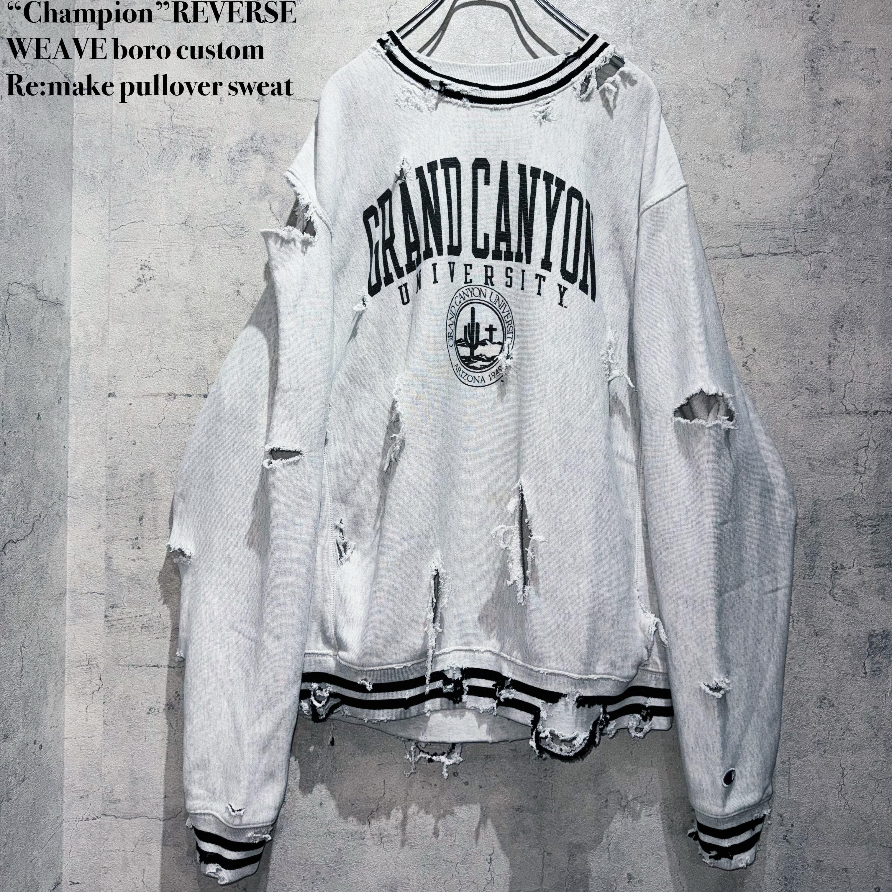 “Champion”REVERSE WEAVE boro custom Re:make pullover sweat
