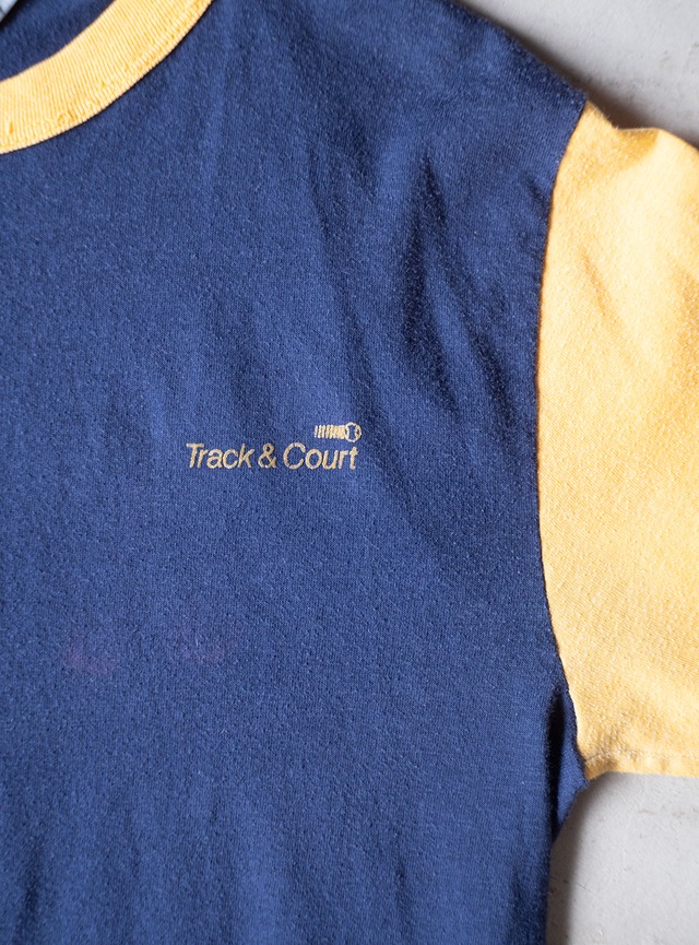 "Track & Court" 1980s Bicolor quarter sleeve tee