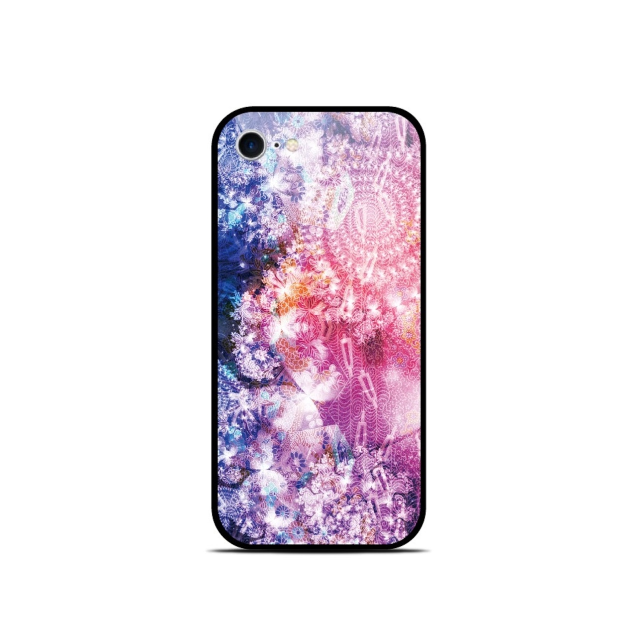 彩・胡蝶 - 和風 角丸型 強化ガラスiPhoneケース【Re:design】