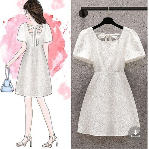 【大きいサイズM-4XL】ファッション/人気ワンピース♪ホワイト/ブラック2色展開◆#sets-290027