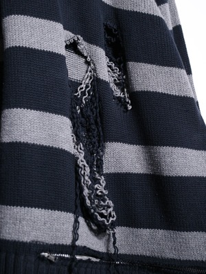 REMAKE / clash bolo × zip  border half zip knit