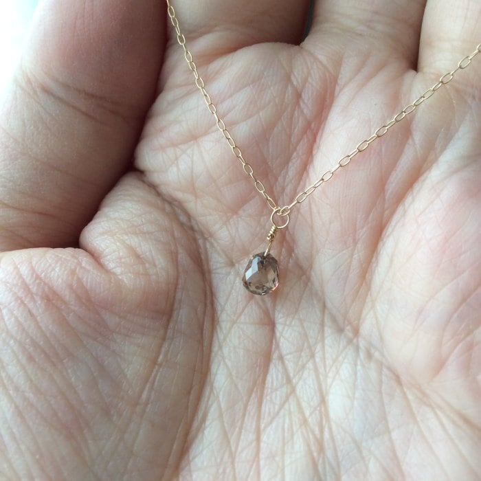 大粒ダイヤのキラキラどんぐり！？ダイヤ 一粒ネックレス K18 0.992ct